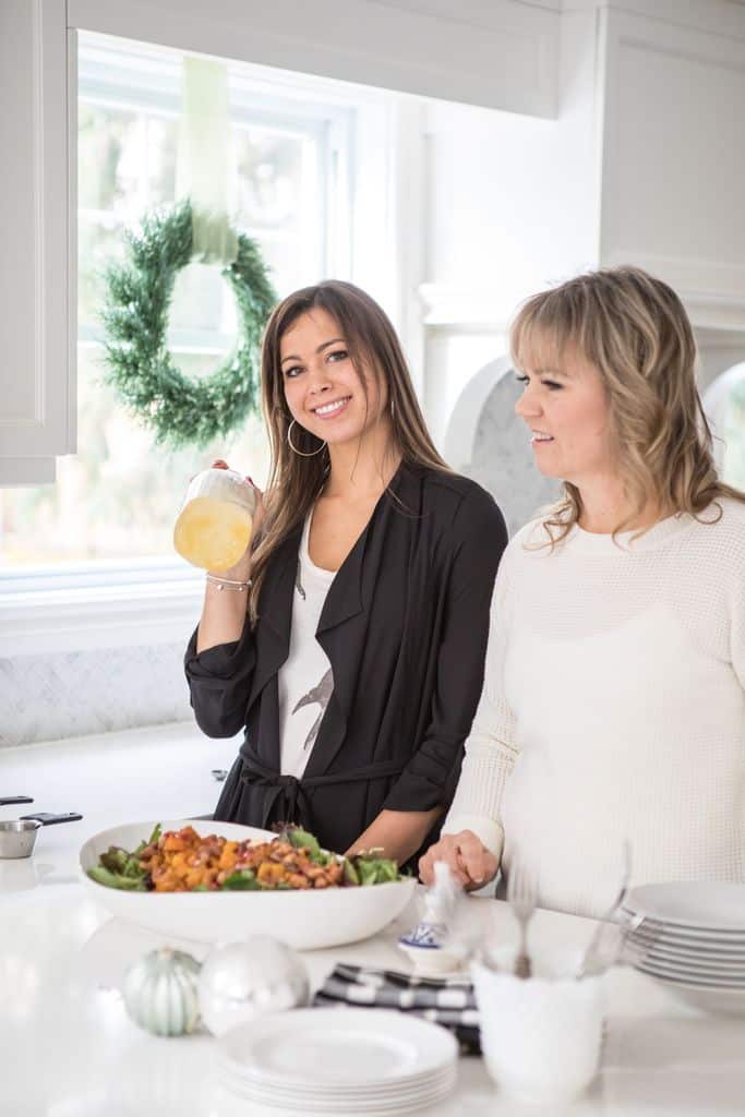 Two people about to eat salad